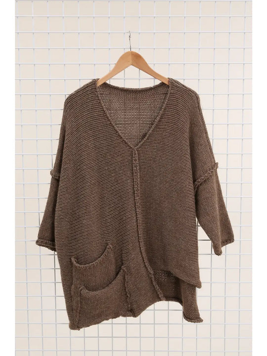 Alpaca Blend Asymmetrical Sweater