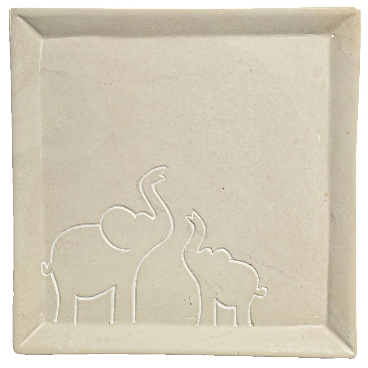 Global Crafts Elephant Soapstone Square Plate - Simple Good