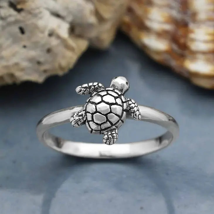 Nina Designs Silver Sea Turtle Ring - Simple Good
