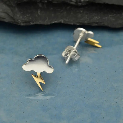 Nina Designs Cloud + Lightning Stormy Stud Earrings - Simple Good