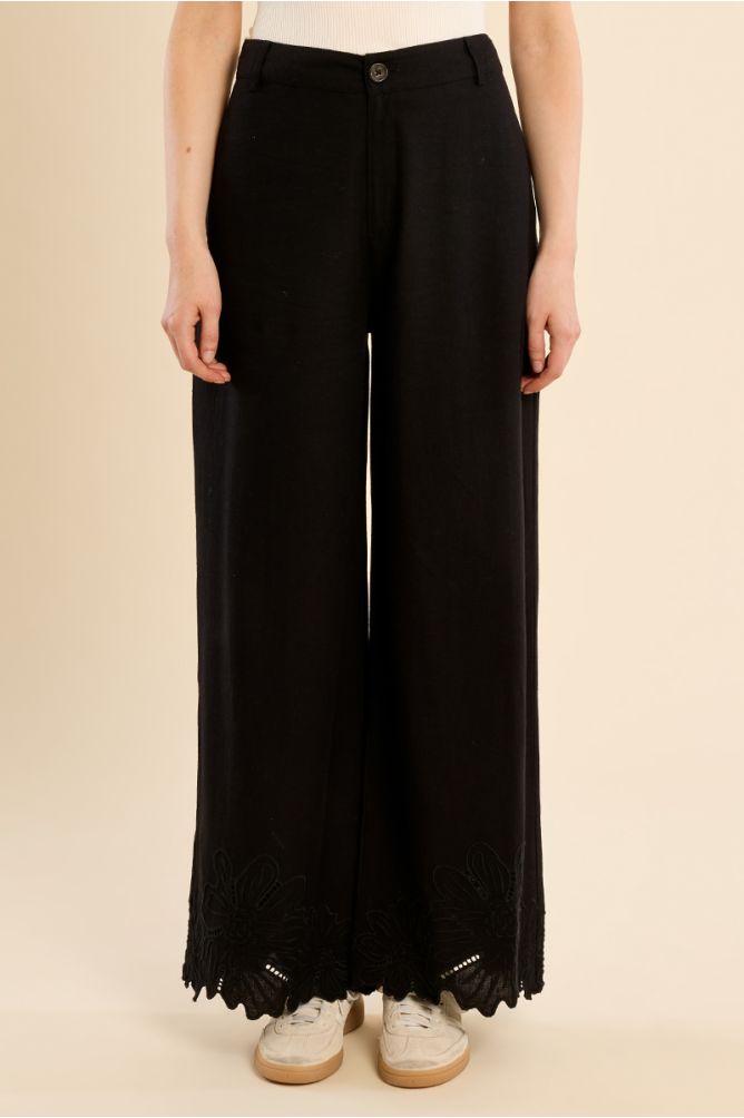 Summer Lightweight Embroidered Accent Pant