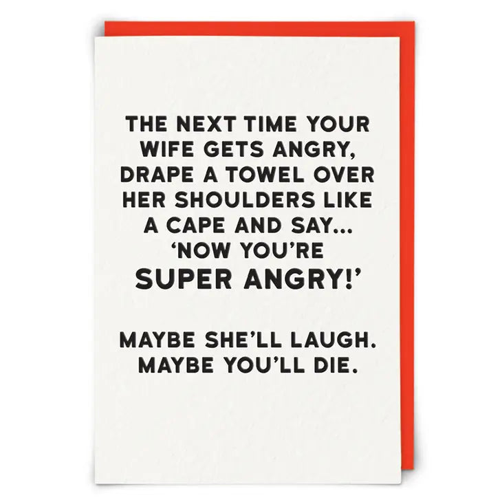 Redback Cards Super Angry Greeting Card - Simple Good