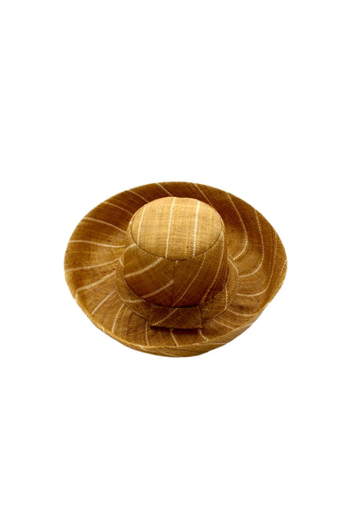 Monica 5" & 7" Wide Brim Pinstripe Packable Straw Sun Hats
