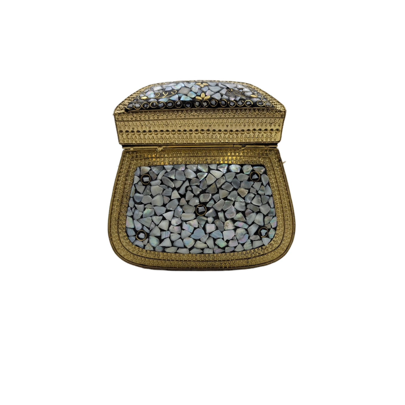 Tear Drop Mosaic Metal Purse
