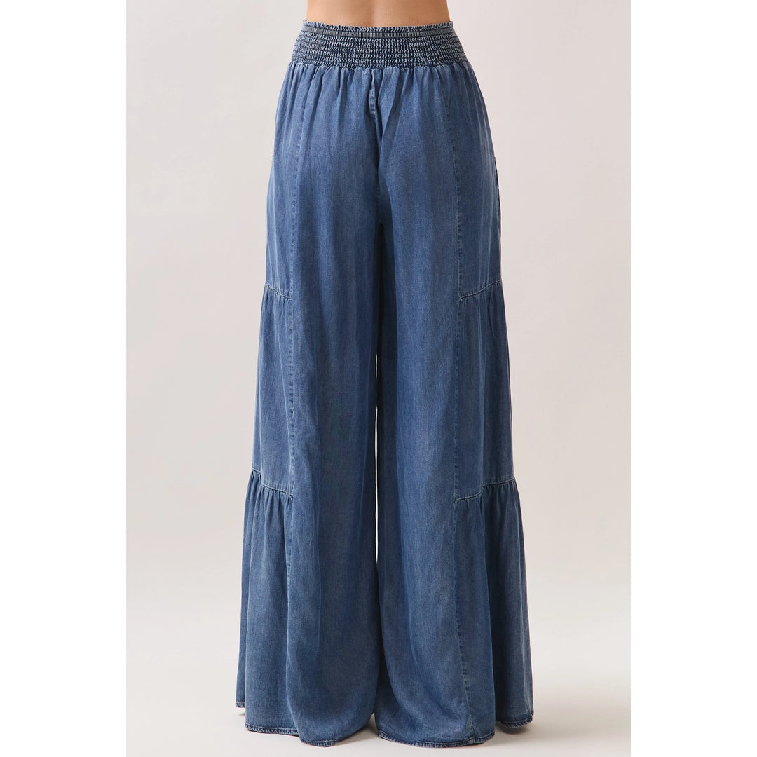 Denim Tencel Wide Leg Pants
