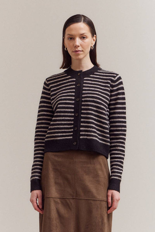 Thin Striped Button Up Cardigan