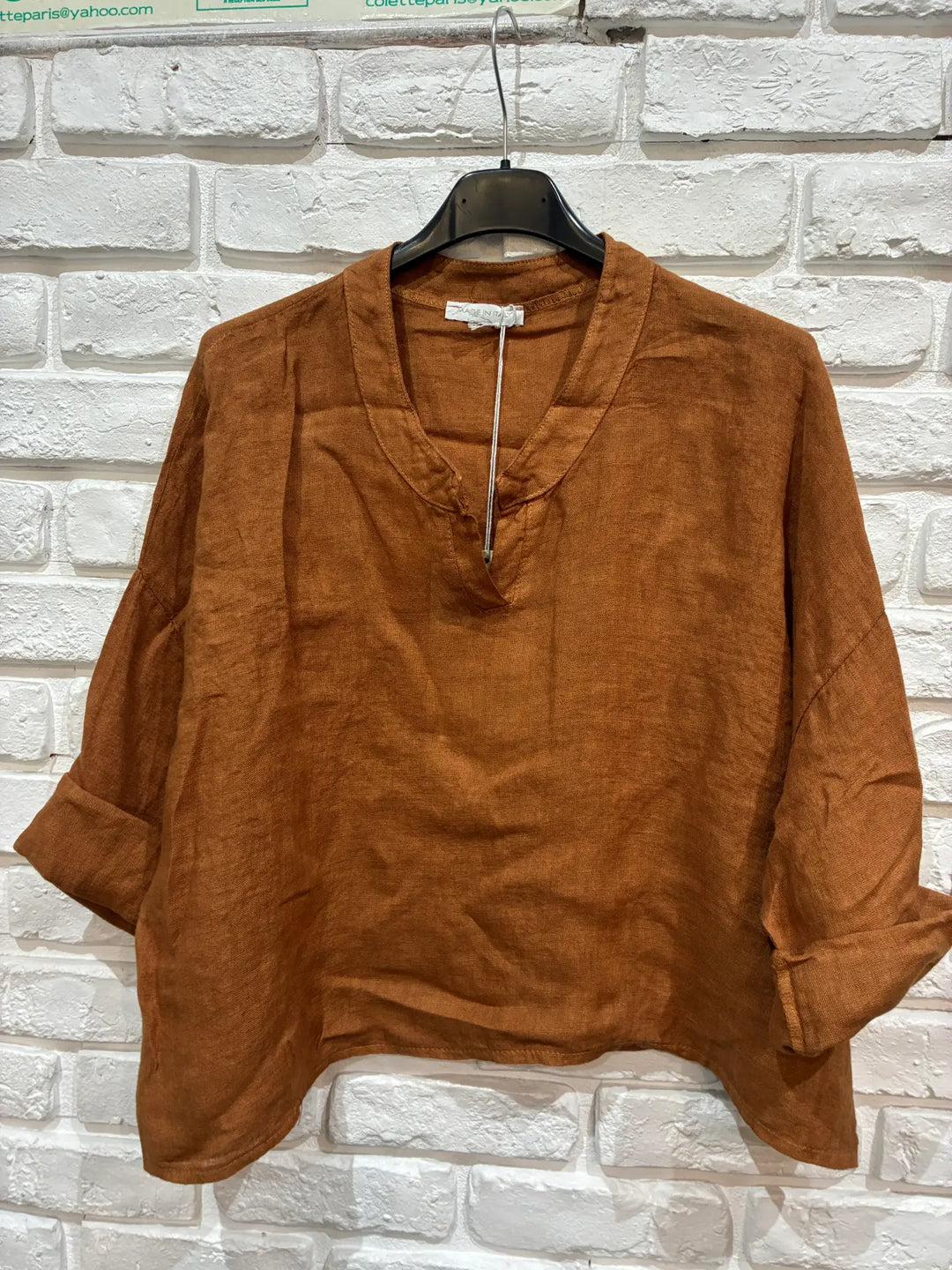 Linen V-Neck Top