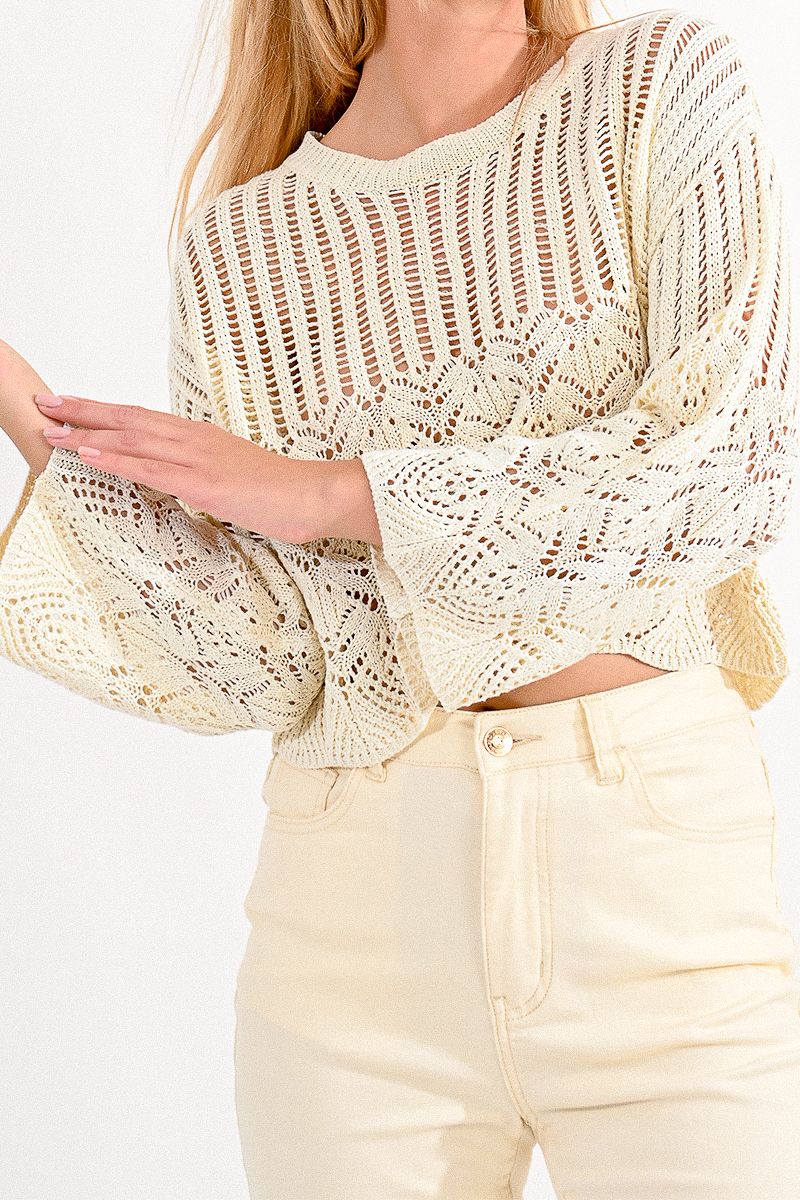 Molly Bracken Crochet Patterned Sweater - Simple Good