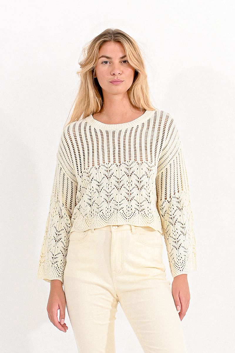 Molly Bracken Crochet Patterned Sweater - Simple Good