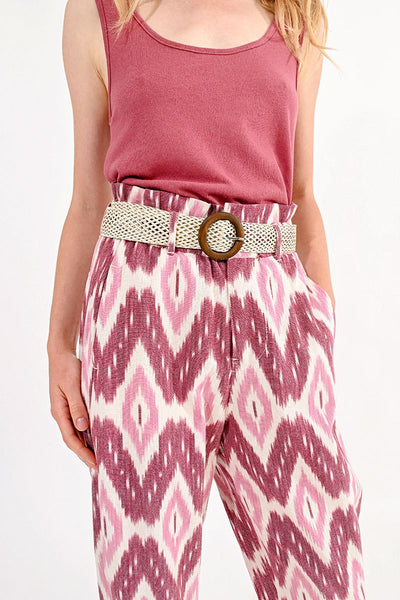 Molly Bracken Woven Belt with Round Wood Buckle - Simple Good
