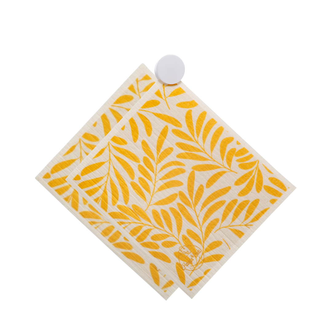 Yellow Fern Swedish Dish Cloth