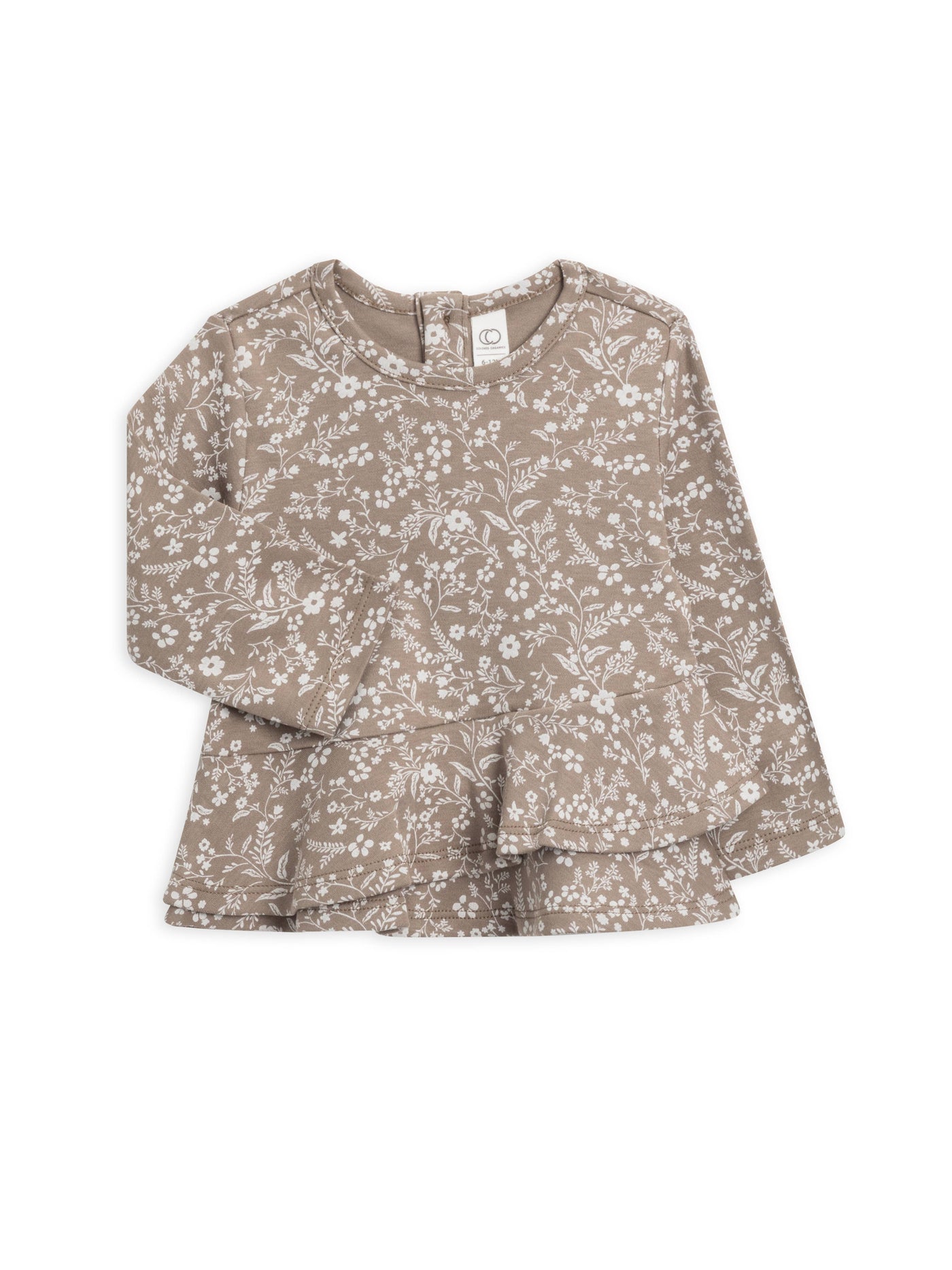 Colored Organics Organic Baby&Kids Edith Top - Hailey Floral / Driftwood - Simple Good