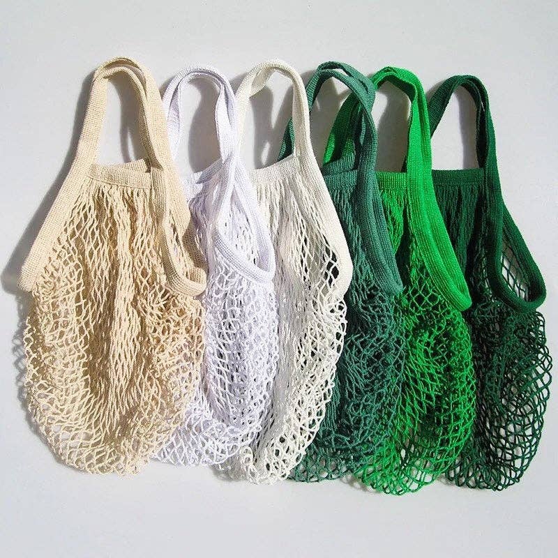 Smile Boutiques Reusable Organic Cotton Mesh Bag: Beige - Simple Good