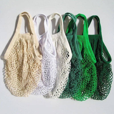 Smile Boutiques Reusable Organic Cotton Mesh Bag: Beige - Simple Good