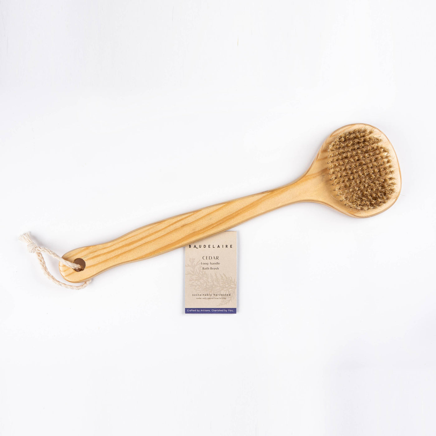 Baudelaire Cedar 13" Long-handle Bath Brush - Simple Good