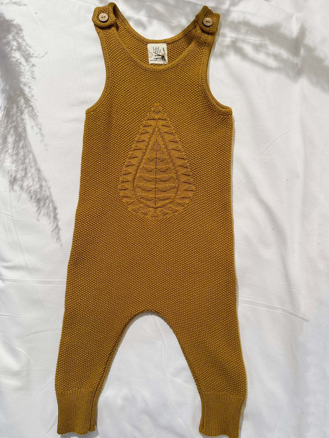 Organic Cotton Handknit Dungaree - Rust