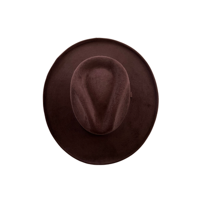 The Modern Cactus Co Vegan Pencil Curl Stiff Brim Fedora Hat: Chocolate - Simple Good