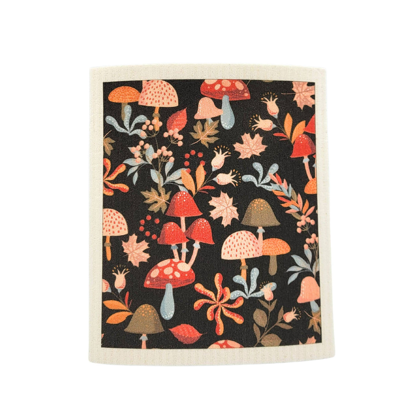 Driftless Studios Fall Mushroom Pattern Swedish Dishcloth - Fall Decor - Simple Good