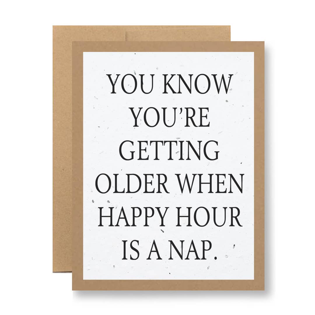 Seedy Cards Eco Kraft or White Seed Paper - ...happy hour is a nap - Simple Good