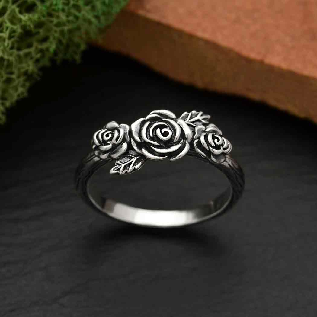 Nina Designs Sterling Silver Triple Rose Ring - Simple Good