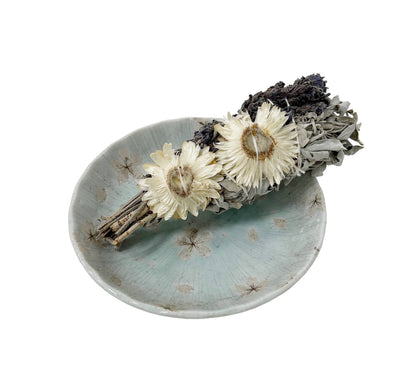 Andaluca 6" Lavender Strawflower and White Sage Smudge Wand - Simple Good
