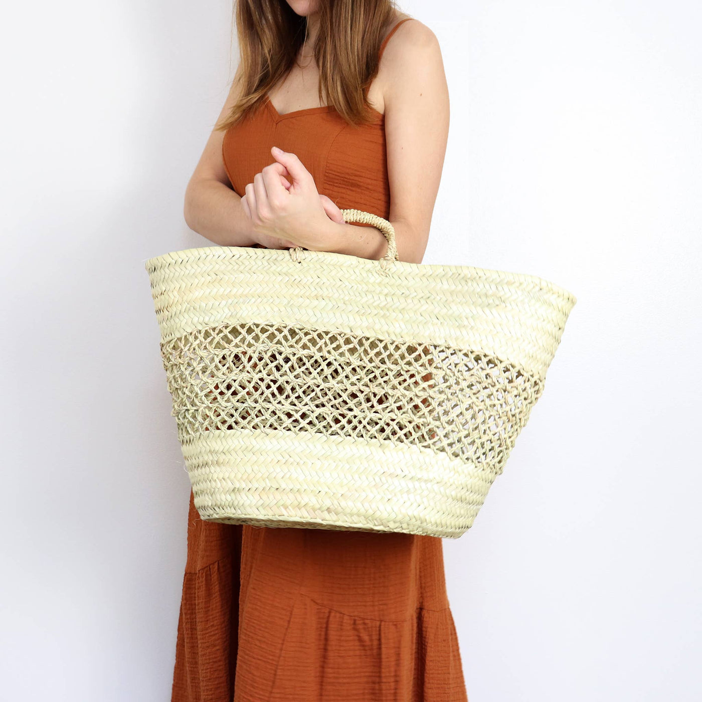SOCCO Designs Lagos French Basket - Straw Beach Tote - Simple Good