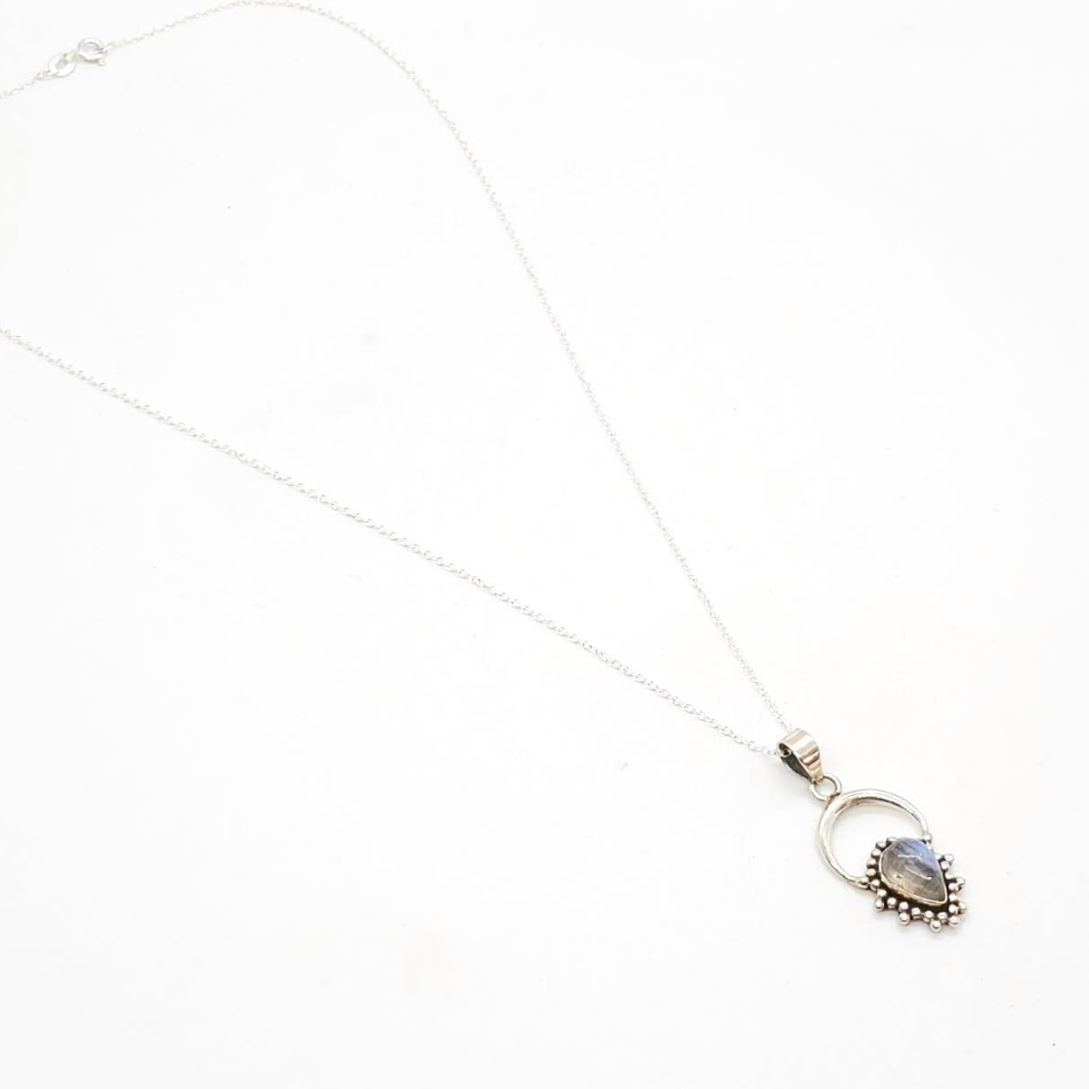 Baizaar Silver Teardrop Aura Necklace - Simple Good
