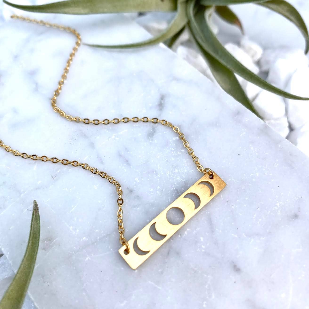minor metal jewelry moon phases necklace - Simple Good