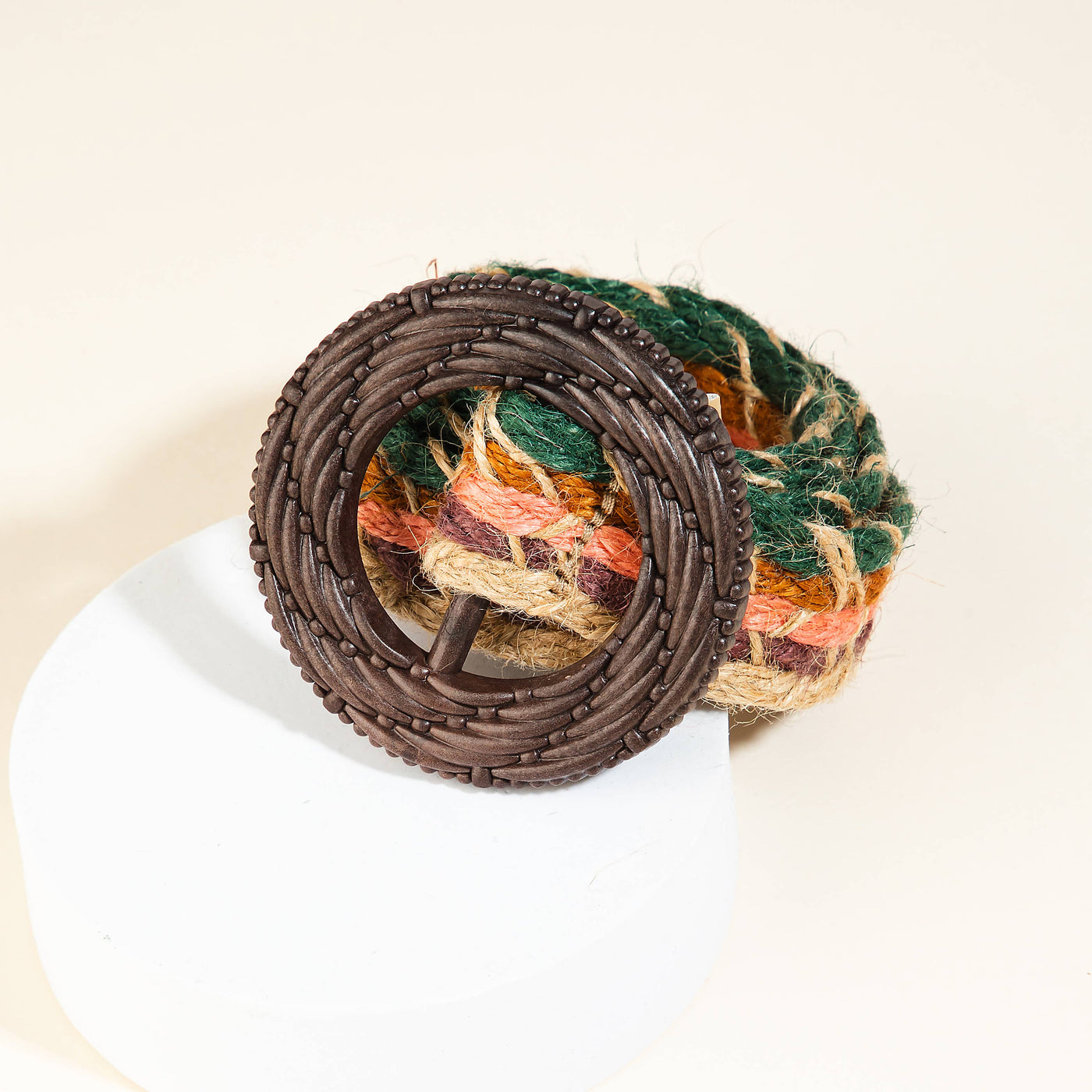 Collections by Fame Accessories Straw Braided Striped Fashion Belt - Simple Good