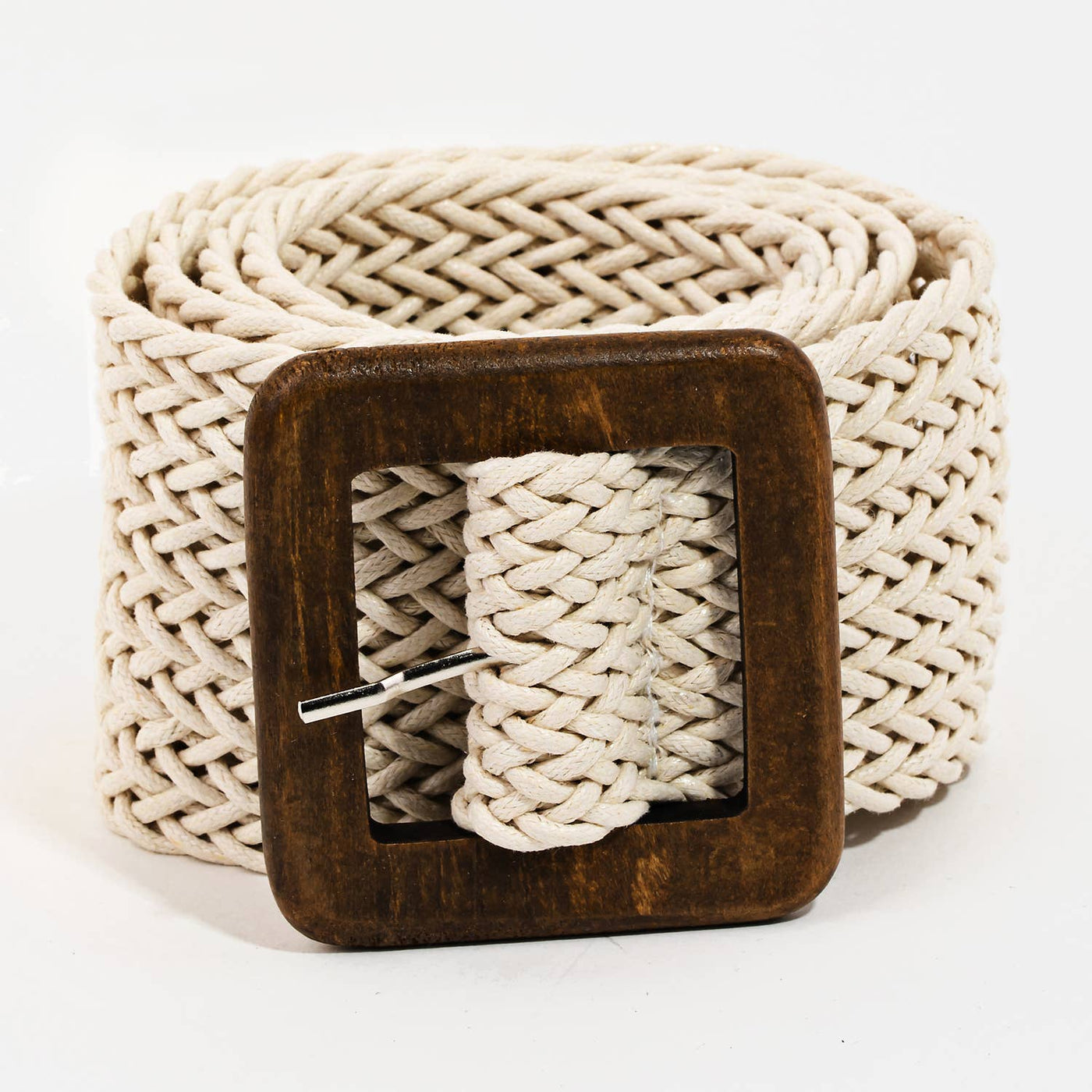 Collections by Fame Accessories Wooden Square Buckle Braided Belt - Simple Good