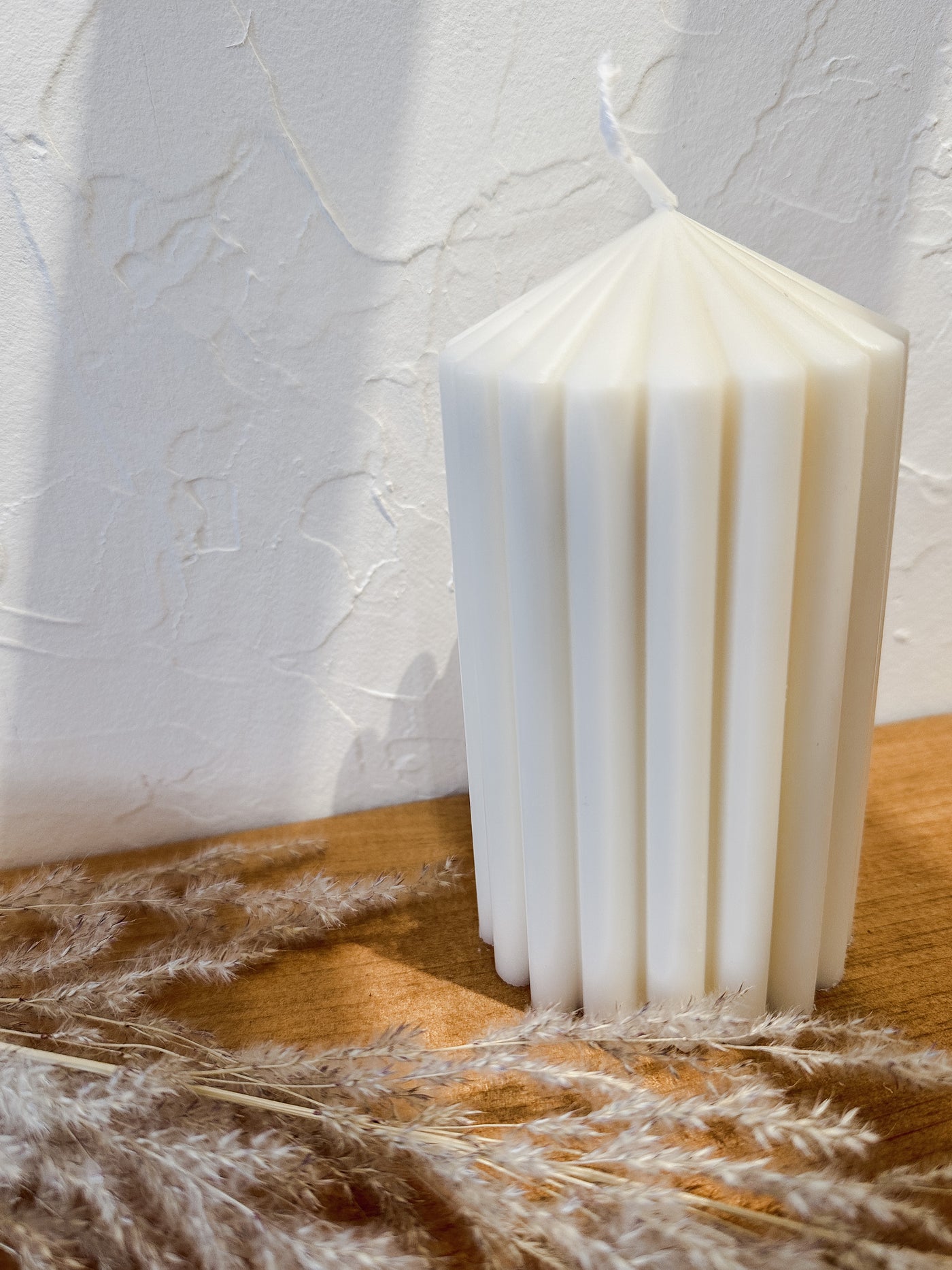 Ribbed Pillar Soy Candle