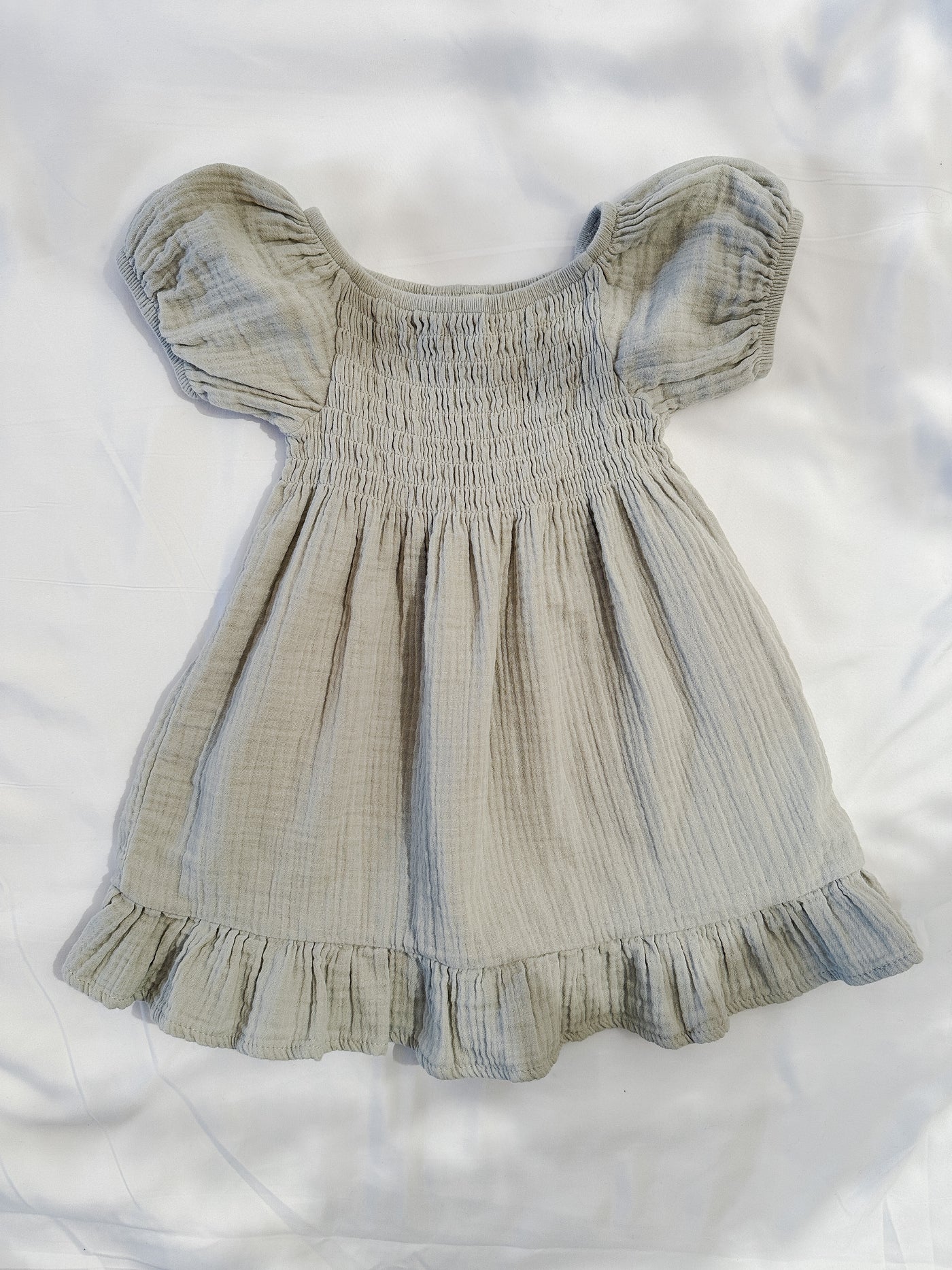 Gray Cotton Muslin Dress