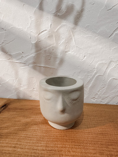 Small Concrete Face Planter