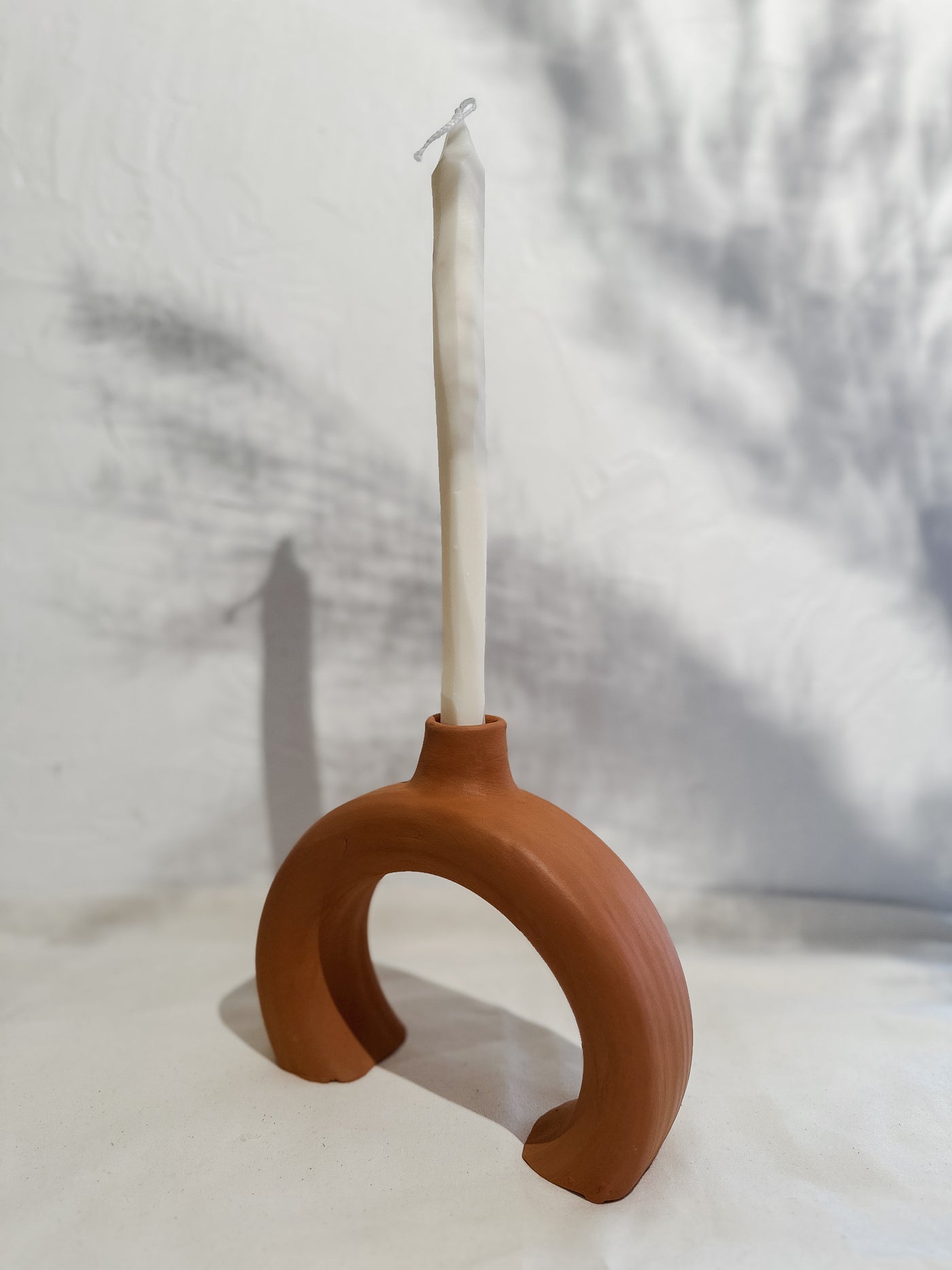 Roca Caus White + Terracotta Candle Arc Set (2 Pieces) - Simple Good