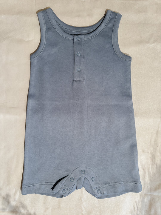 Colored Organics Nile Romper – Harbor - Simple Good