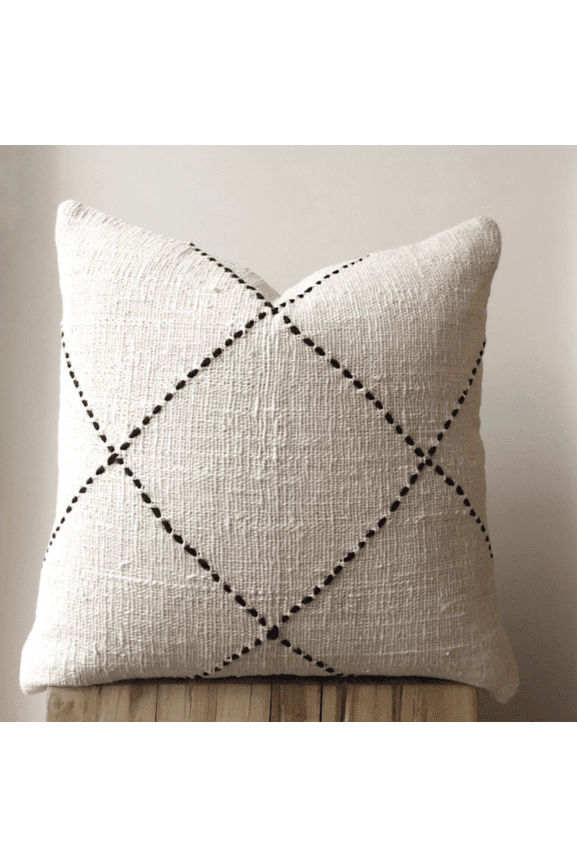 Throw Pillow, Creme Cross