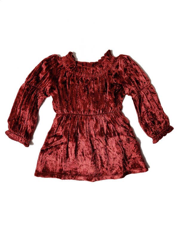 Yo Baby Maroon Velvet Infant dress - Simple Good