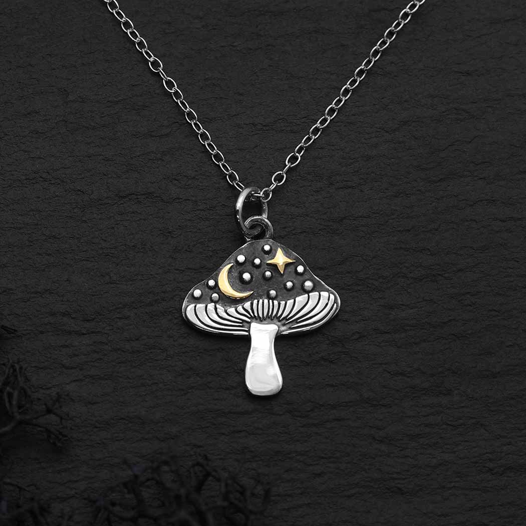 Nina Designs Star and Moon Mushroom Necklace - Simple Good