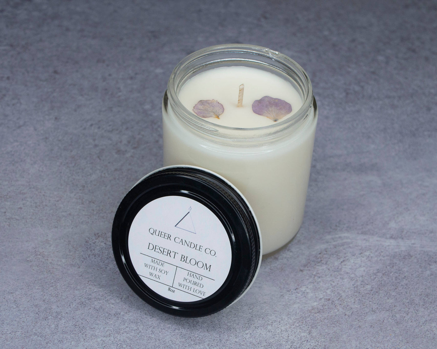 Queer Candle Co. Desert Bloom Candle: Clear Glass Jar - Simple Good