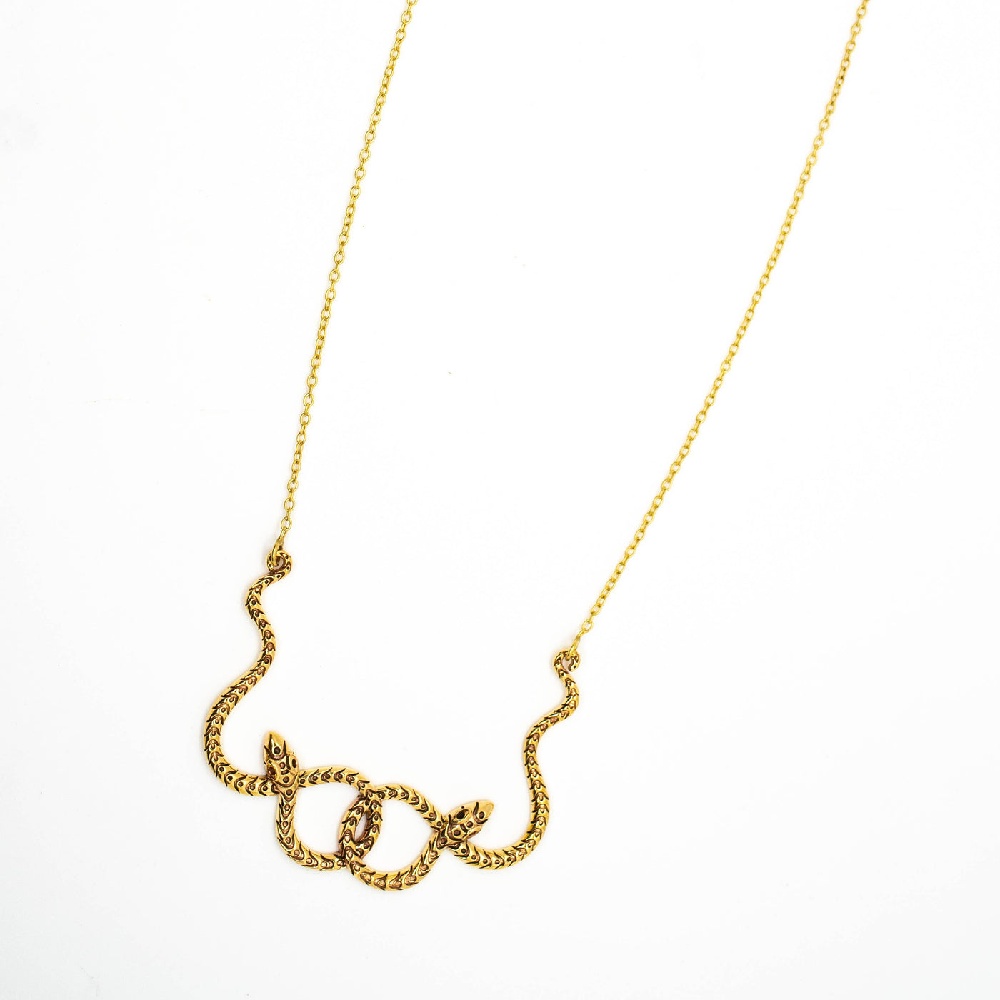 Baizaar Brass Entwined Snake Necklace - Simple Good
