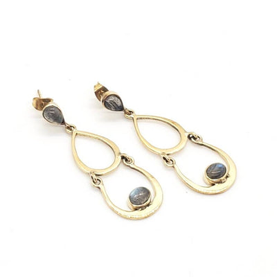 Baizaar Brass Labradorite Droplet Earring - Simple Good