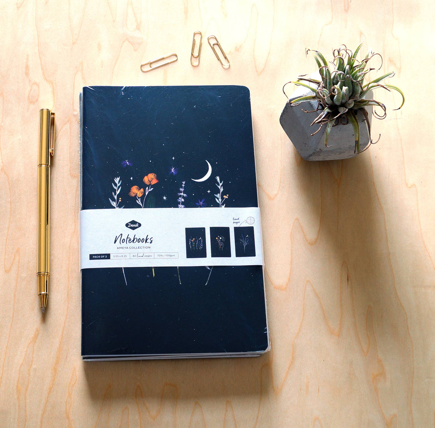 Denik Ameya's Realm Skinny 3 Pack Notebook - Simple Good