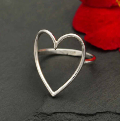 Large Simple Hollow Heart Ring