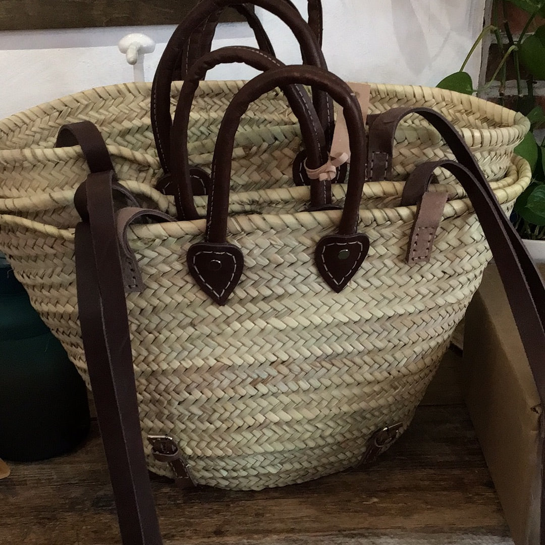 Woven straw baskets