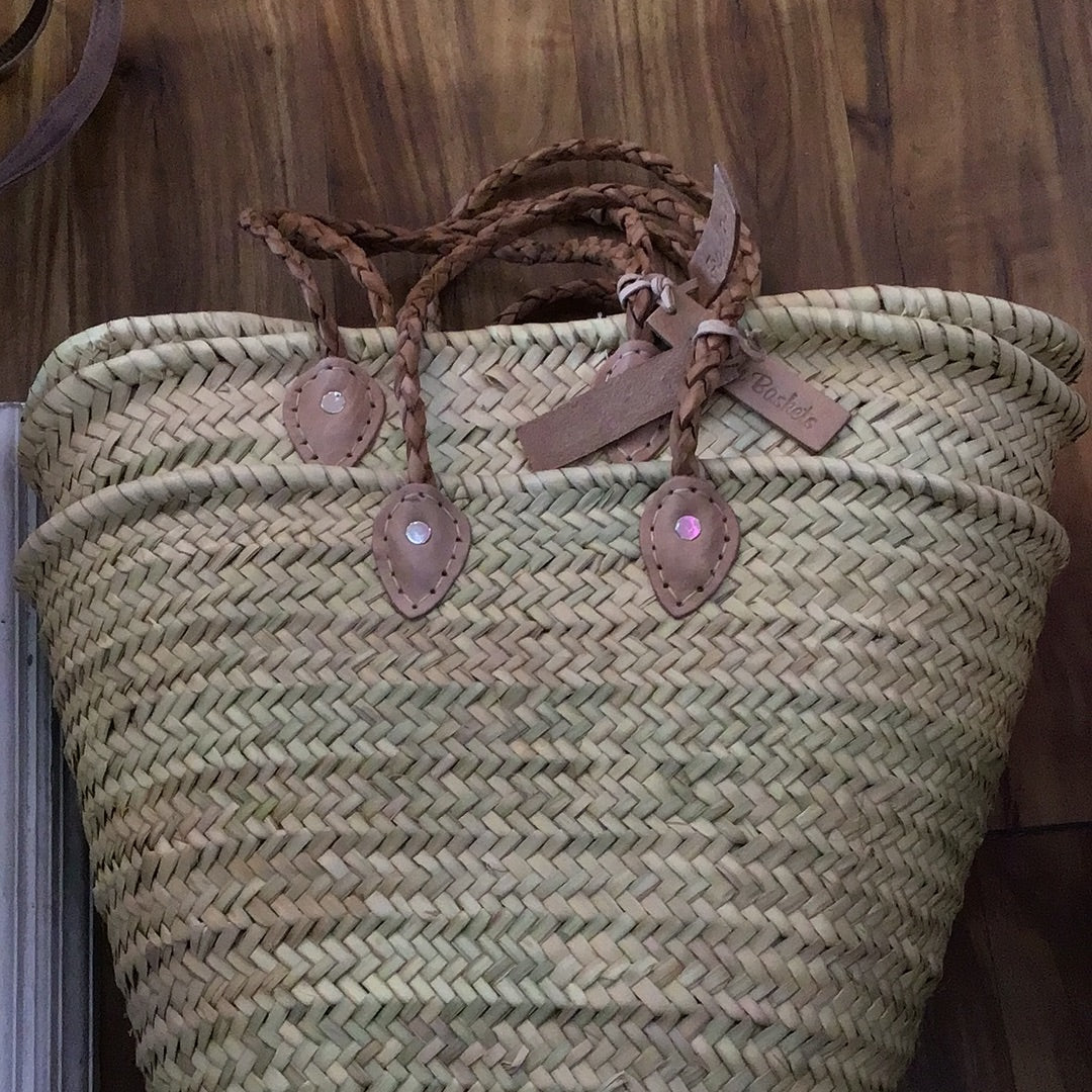 Woven straw baskets