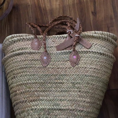 Woven straw baskets