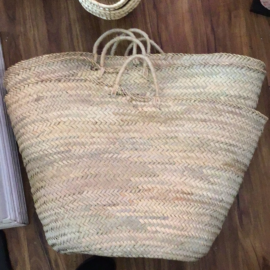 Woven straw baskets