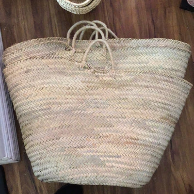 Woven straw baskets