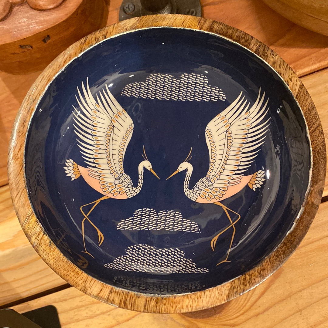 Medium crane mango wood bowls
