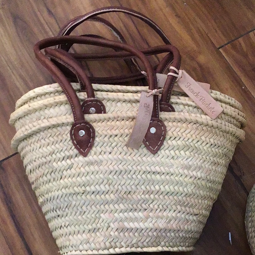 Woven straw baskets
